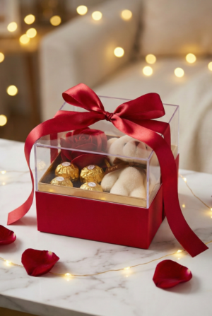 Ayıcık ve Güllü Premium Çikolata Hediye Kutusu