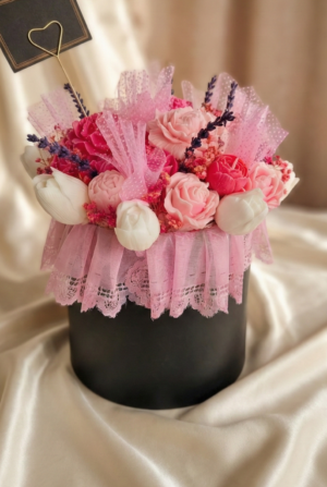 Luna Rosé – Lüks Mum Çiçek Aranjmanı